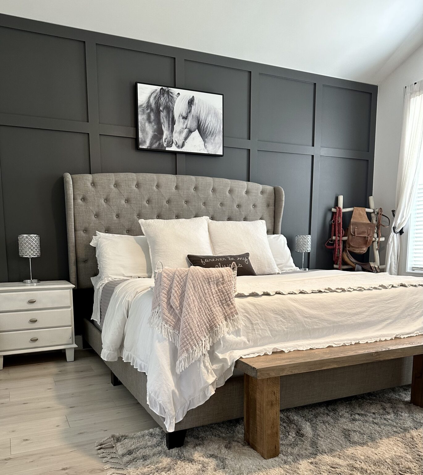 Master Bedroom Accent Wall - fulltimehomebody.com